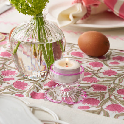 Pink Rimmed Tealight Holders (Set of 2)