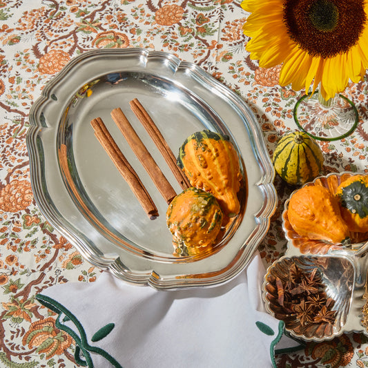 Scalloped Silver Serving Tray