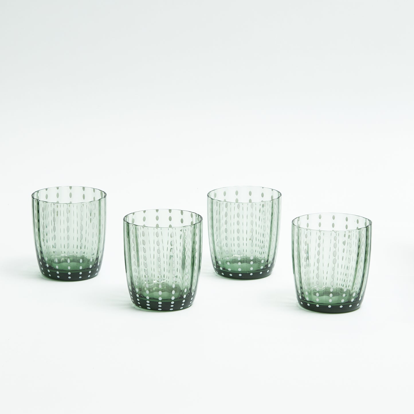 Olive Green Speckled Water Glasses (Set of 4)