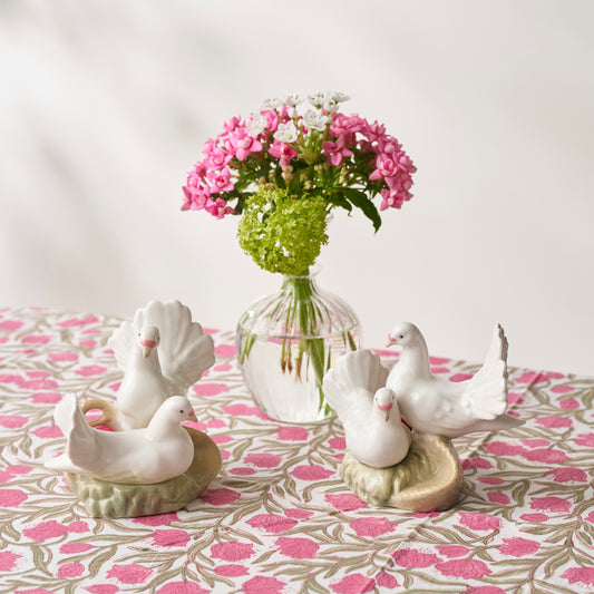 Vintage White Ceramic Doves  (Sold as a Set of Two)