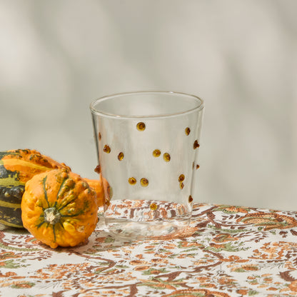 Amber Dotted Glasses (set of 4)
