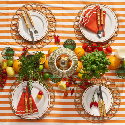 Orange Stripe Tablecloth