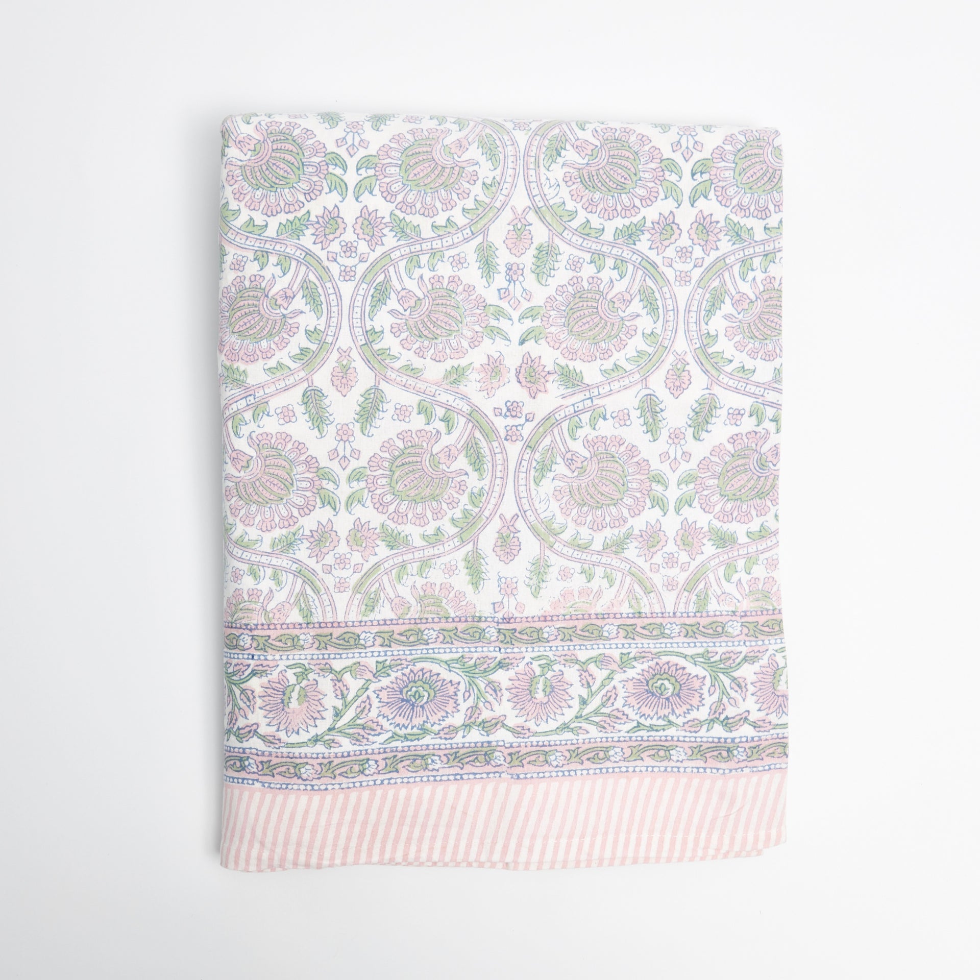 Pink and Green Vine Tablecloth