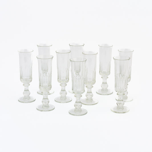 10 Georgian Champagne Glasses