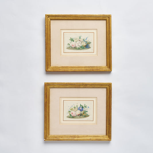 'Summer Flowers' - A Pair of Original Watercolour Paintings