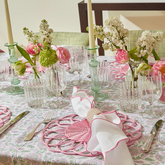 Pink and Green Vine Tablecloth