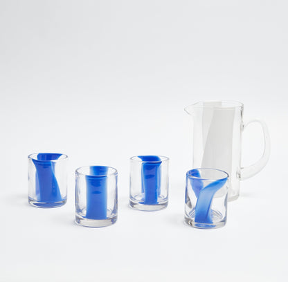 Blue Stripe Water Glasses (Set of 6)