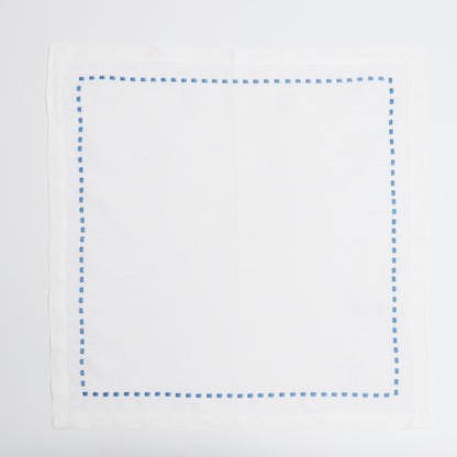 Blue Dash Linen Napkins  (Set of 4)