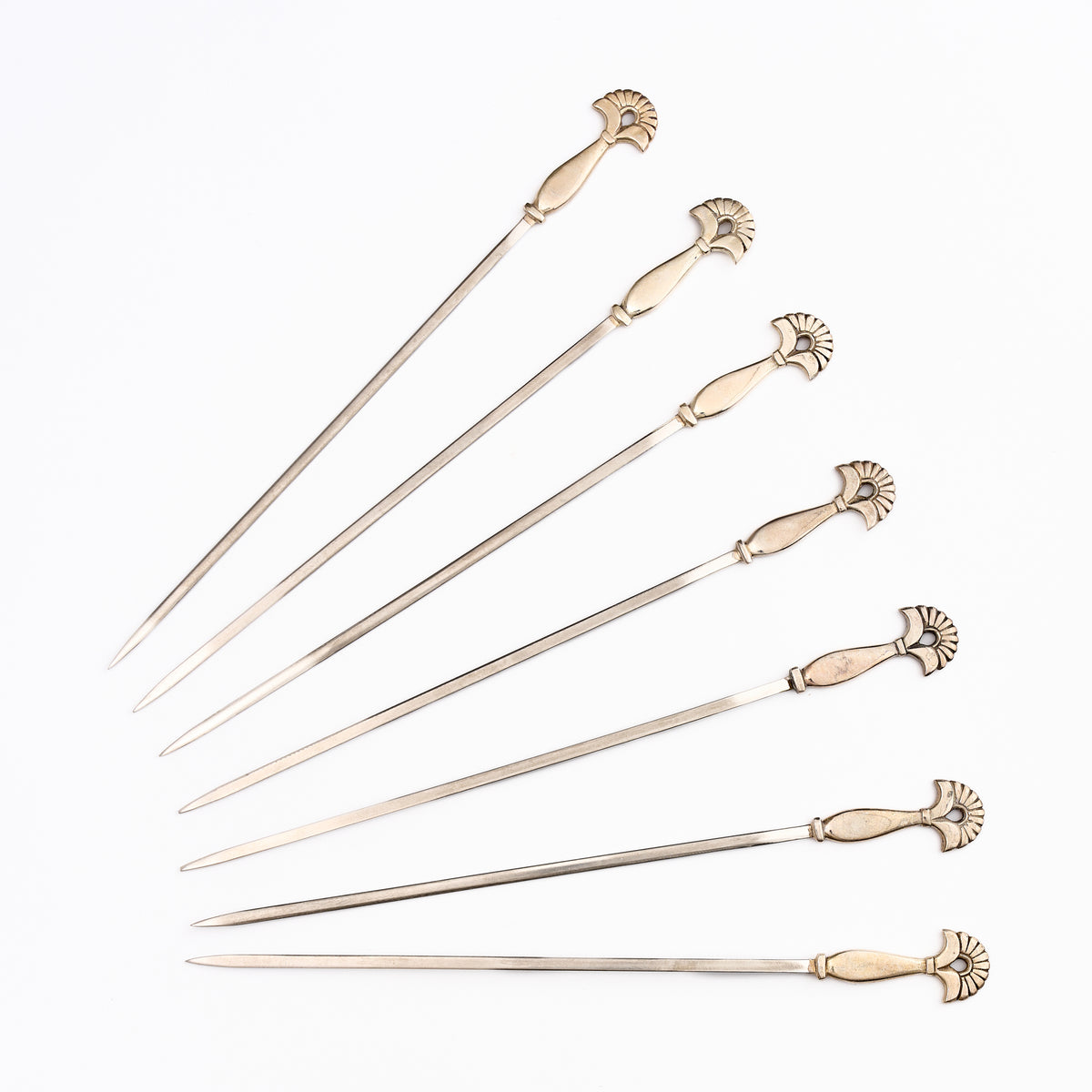 7 Silver Plated Meat Skewers
