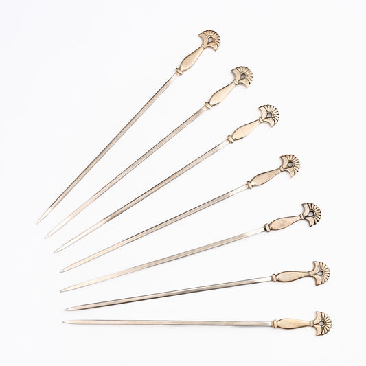 7 Silver Plated Meat Skewers
