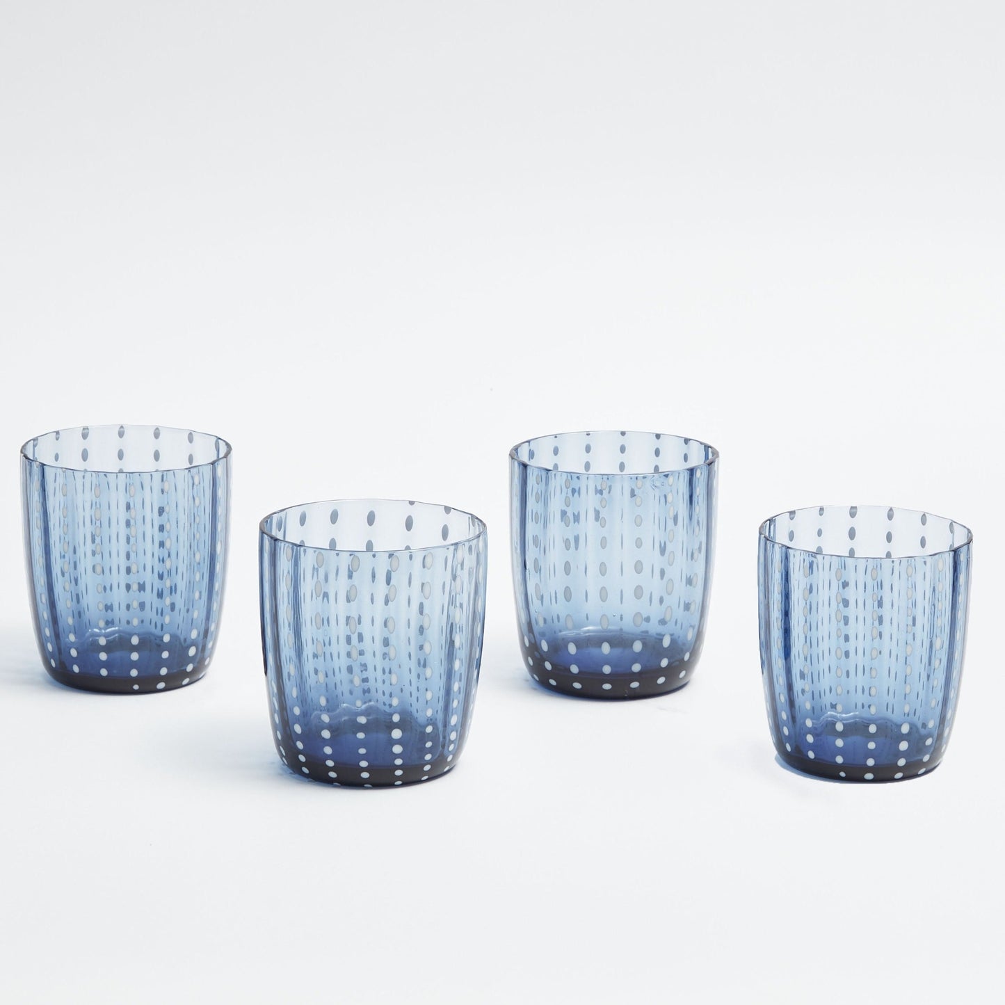 Dark Blue Speckled Water Glasses (Set of 4)