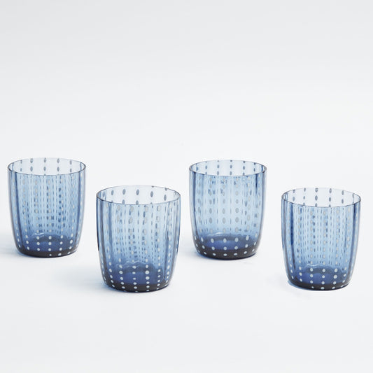 Dark Blue Speckled Water Glasses (Set of 4)