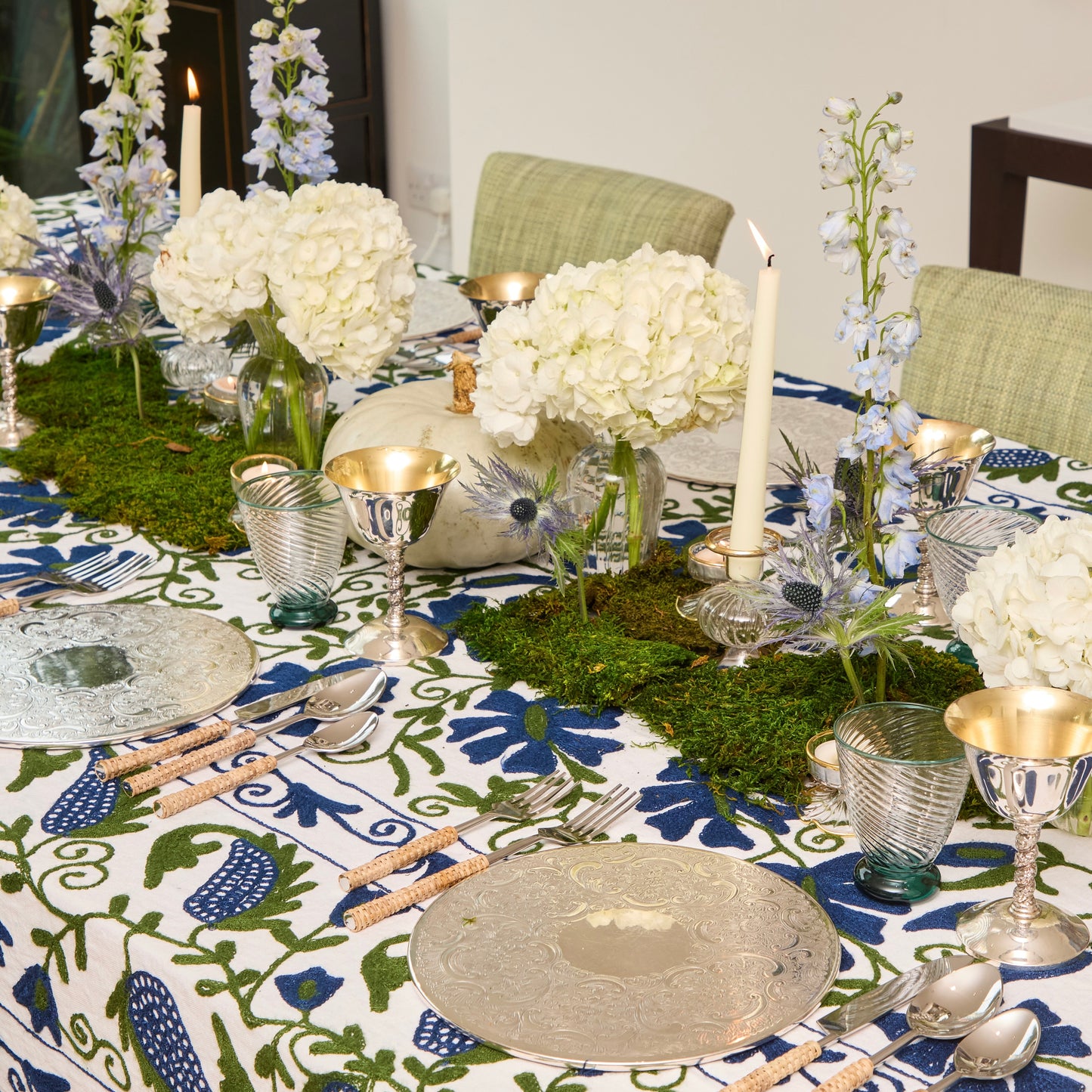 Blue & Green Suzani Tablecloth