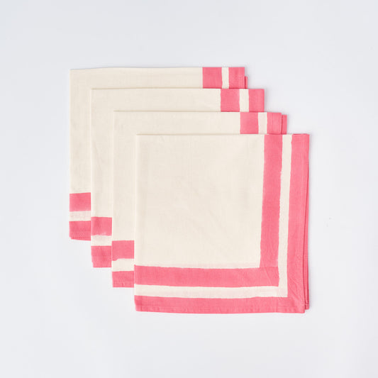 Provence Pink Edged Napkins (set of 4)
