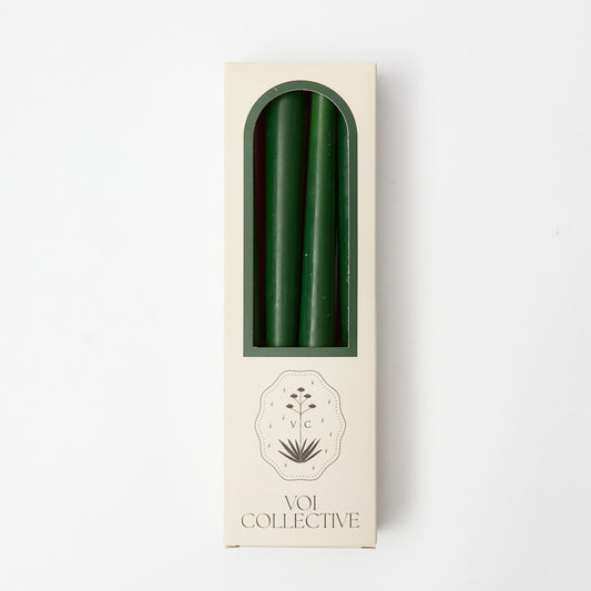 Dark Green Taper Candles (set of 8)