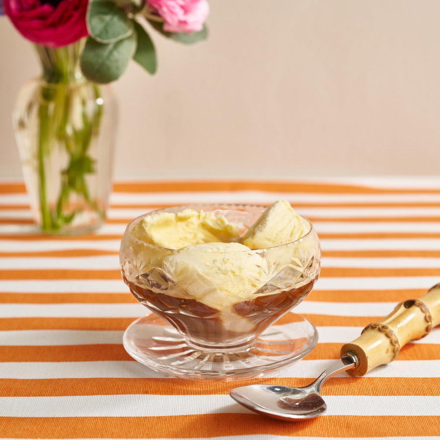 Ten cut glass dessert dishes