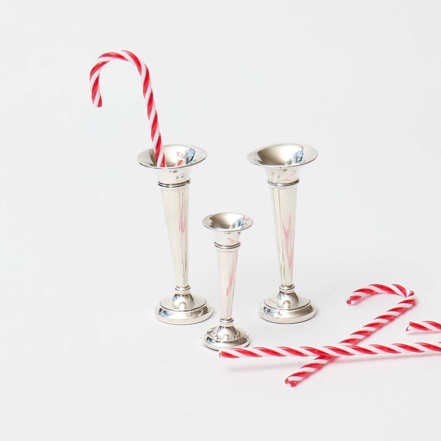 A Set of Miniature Silver plated Bud Vases  (Set of 3)