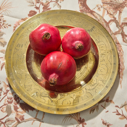 Pair of Brass Engraved Circular Platters