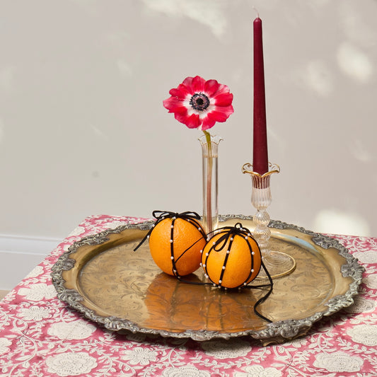 Brass Tray decorated with silvered foliate edge