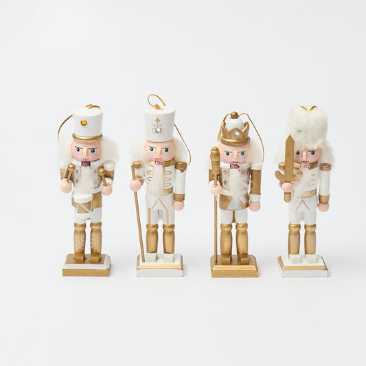 Miniature Gold and White Nutcrackers (set of 4)