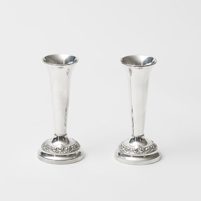 Pair of silver-plate bud vases