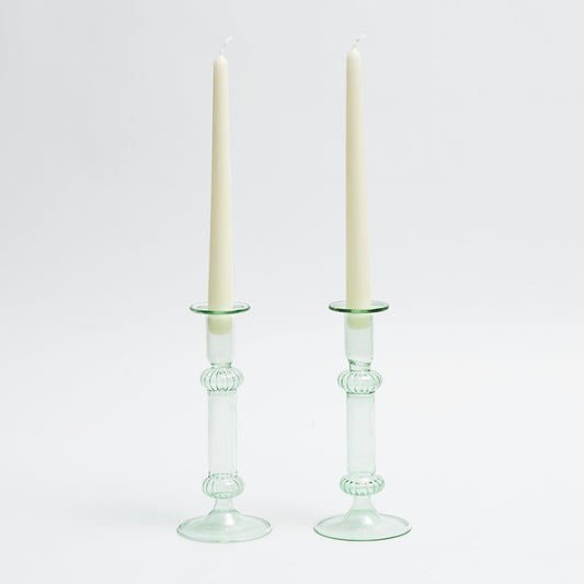 Aurora Glass Candle Holders (Pair)