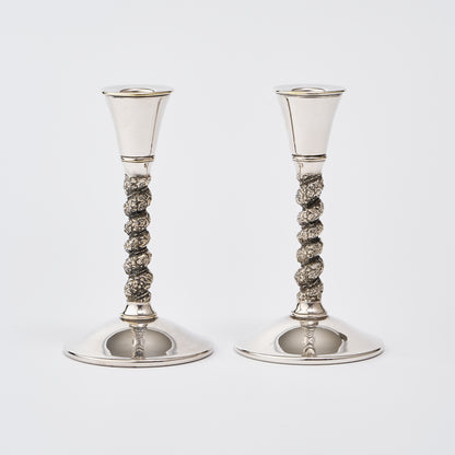 Twirl Silver Plated Candle Holders
