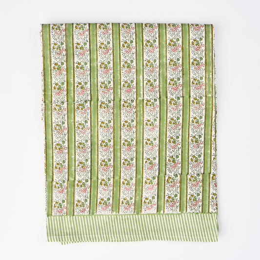 Voi Collective x Domenica Marland Pink and Green Floral Tablecloth