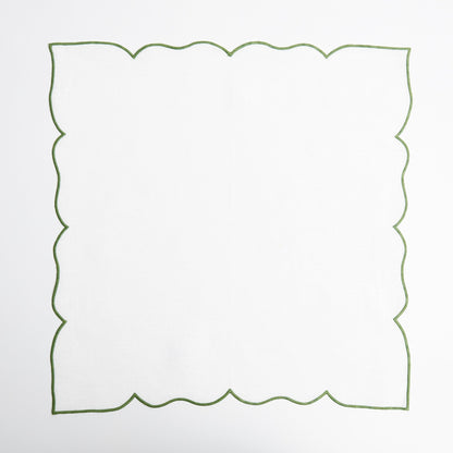 Green Ava Linen Napkins (Set of 4)