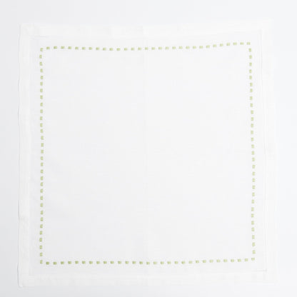 Green Dash Linen Napkins  (Set of 4)