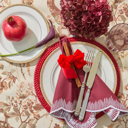 Red Columbus Rattan Placemat (Set of 4)