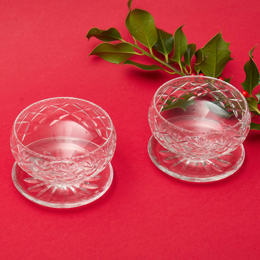 Ten cut glass dessert dishes