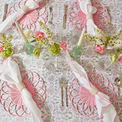 Pink and Green Vine Tablecloth