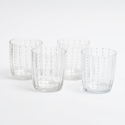 Clear White Speckled Water Glasses (Set of 4)