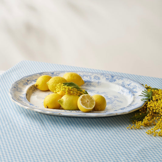 Blue and White Floral Serving Platter