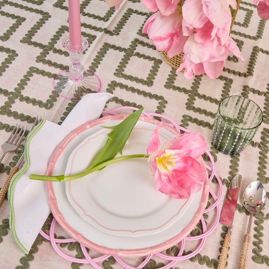 Large Pink Bamboo Dinner Plate (1 Piece)