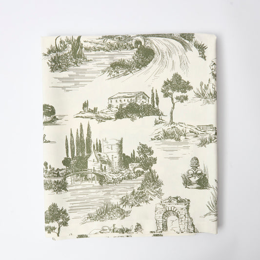 Green Toile Tablecloth