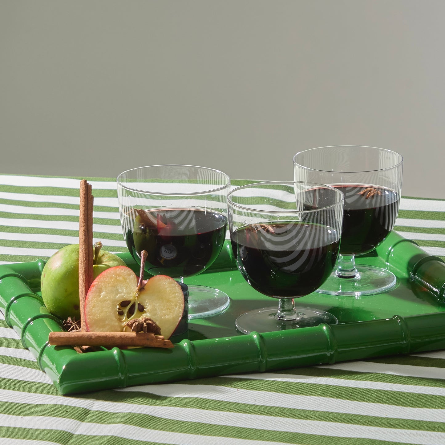 Green Stripe Tablecloth