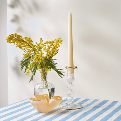 Beige and White Wavy Murano Bowl