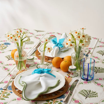 Light Blue Velvet Napkin Bow (Set of 4)