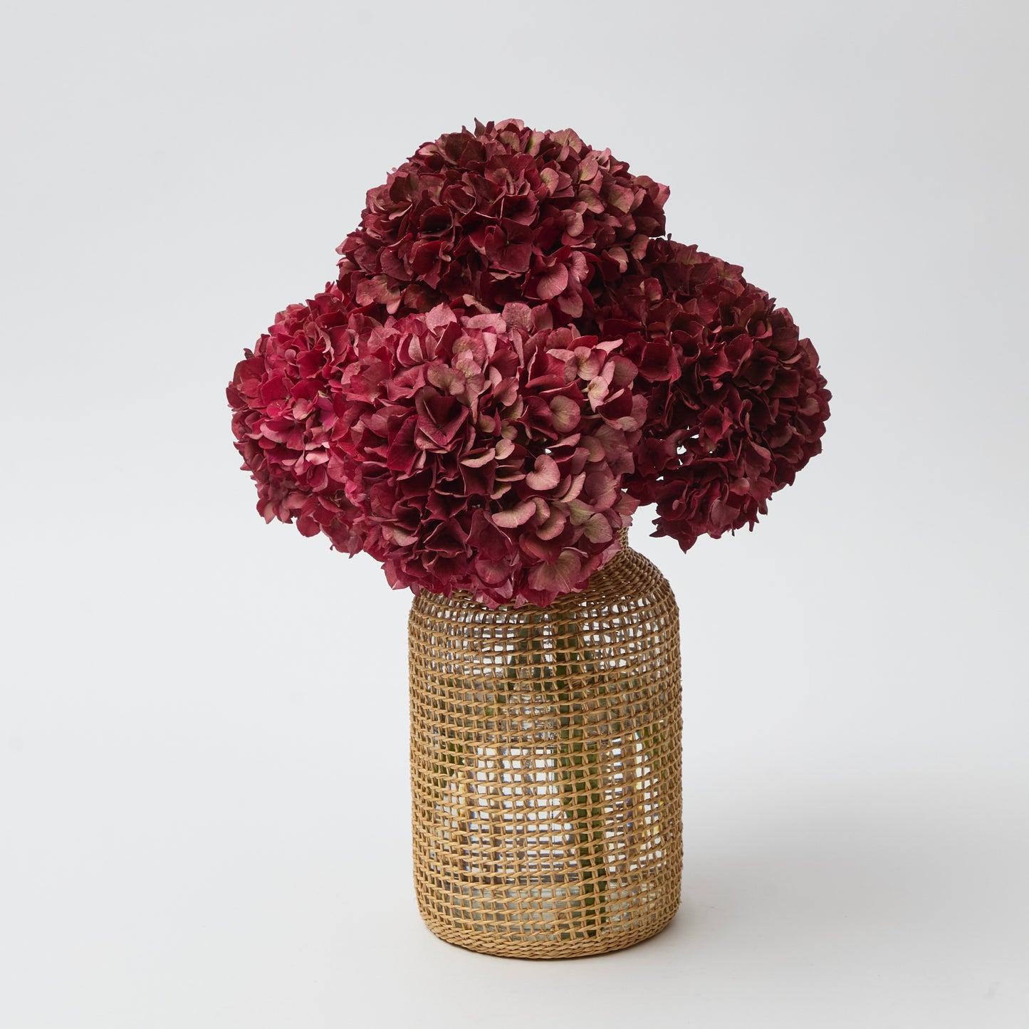 Large Rattan Glass Vase