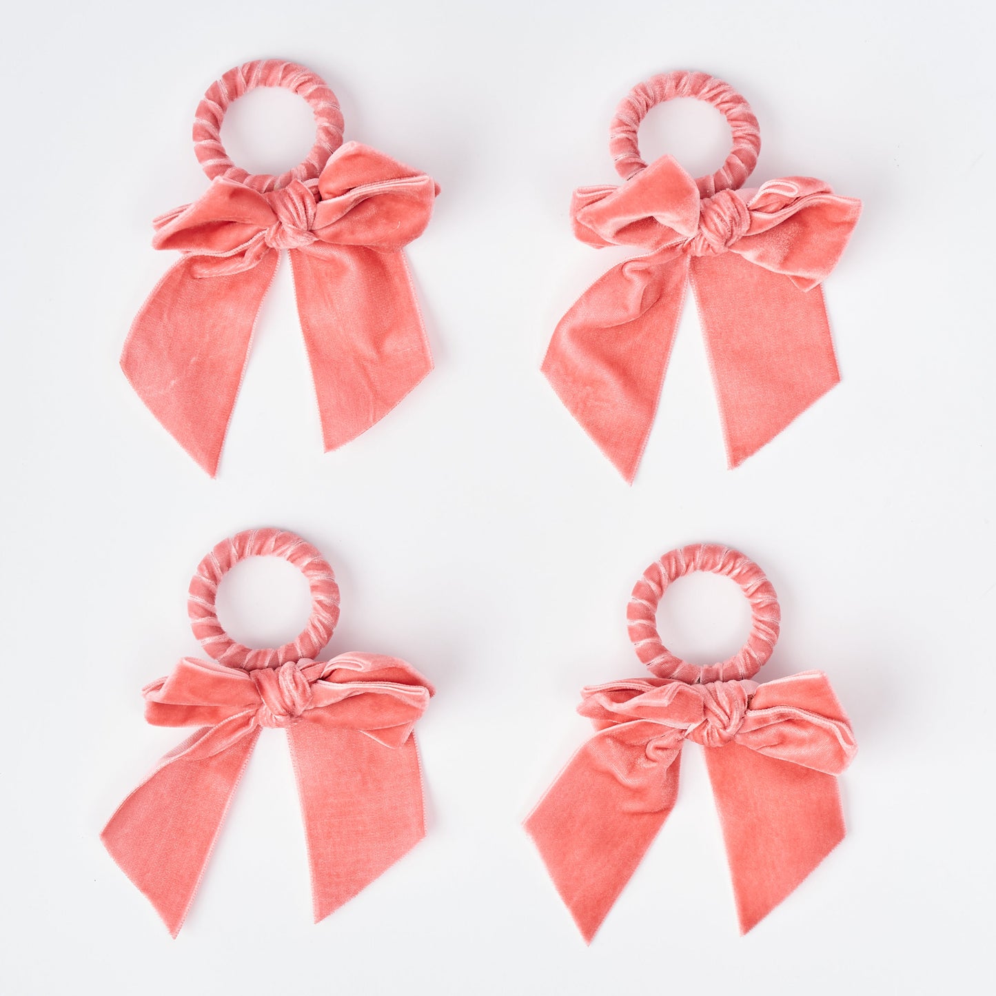 Pink Velvet Napkin Bow (Set of 4)