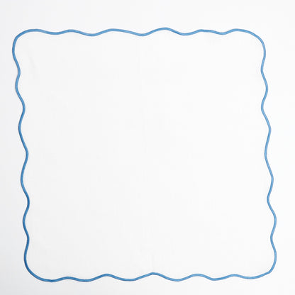 Bluebell Blue Wave Linen Napkins (Set of 4)