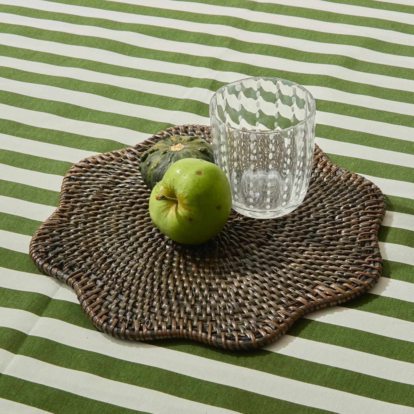 Green Stripe Tablecloth