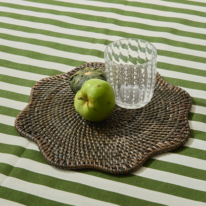 Green Stripe Tablecloth