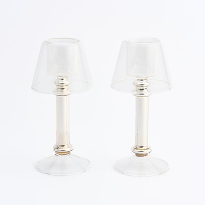 Silver Tea Light Lamps (set of 2)