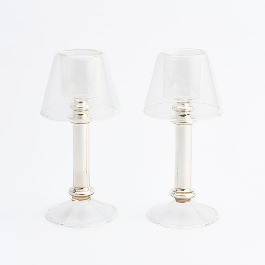 Silver Tea Light Lamps (set of 2)