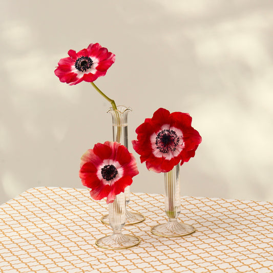 Fluted Gold Edged Single Stem Bud Vases (Set of 3)