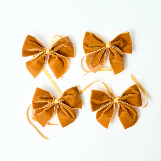 Amber Velvet Napkin Ring Bow (Set of 4)