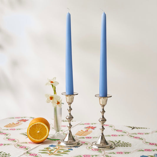 Art Deco Style Silver Plated Candle Holders